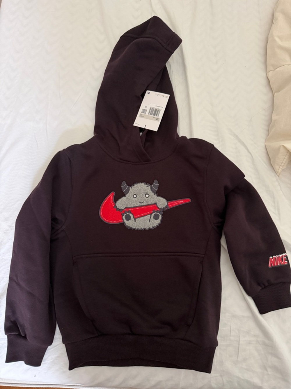 Nike monster check hoodie dark burgundy color